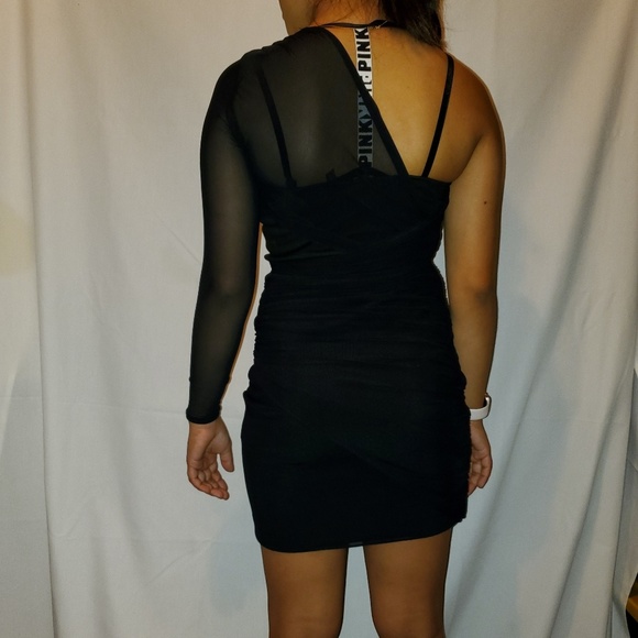 ZARA black sheer one shoulder tulle dress, size XS - Picture 4 of 5